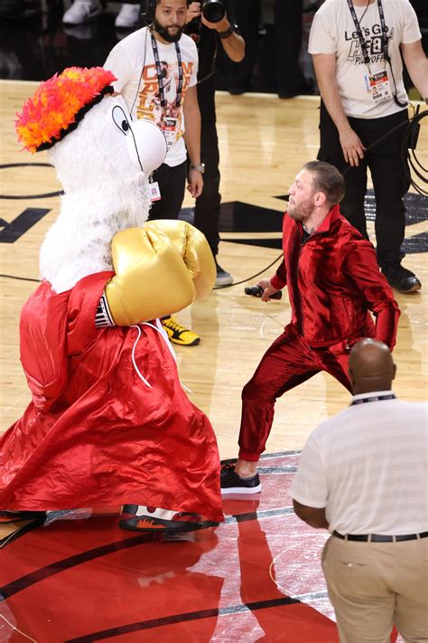 Conor mcgregor delivered a blow to the mascot